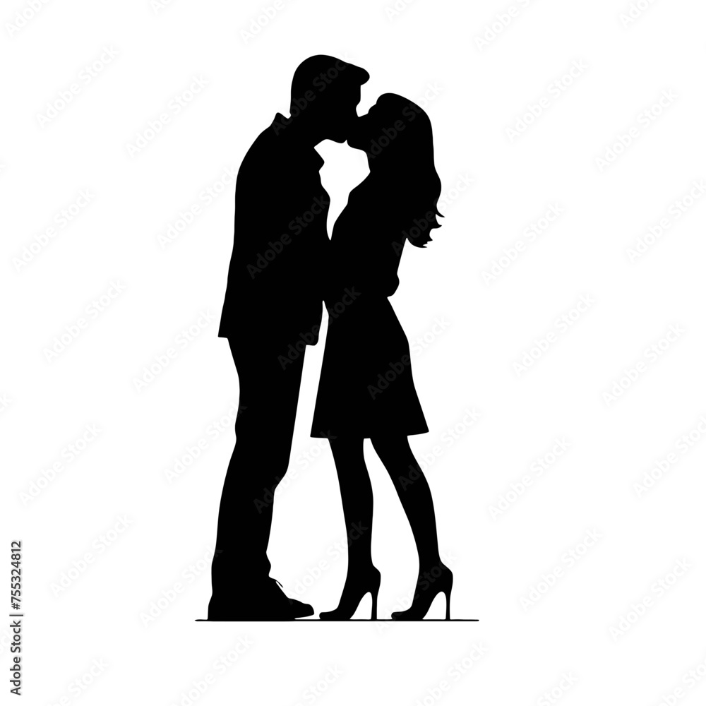 Couple loving people silhouette Couple loving people silhouette