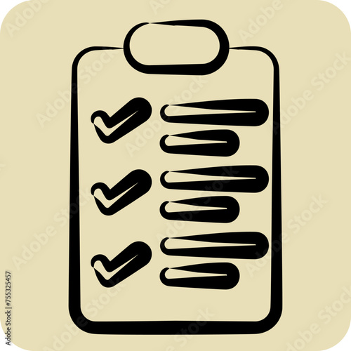 Wallpaper Mural Icon Checklist. related to Business Analysis symbol. hand drawn style simple design editable. simple illustration Torontodigital.ca