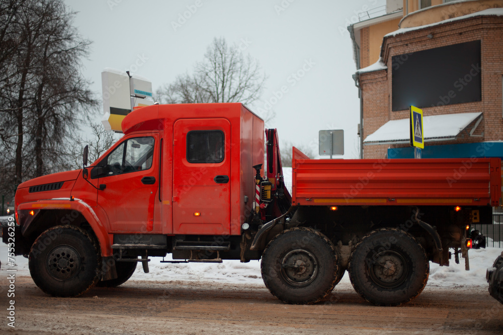 Truck in the city. Construction vehicles. Trucking on the highway. Truck in the city. Construction vehicles. Trucking on the highway.