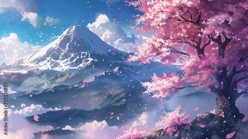 満開の山桜 photo