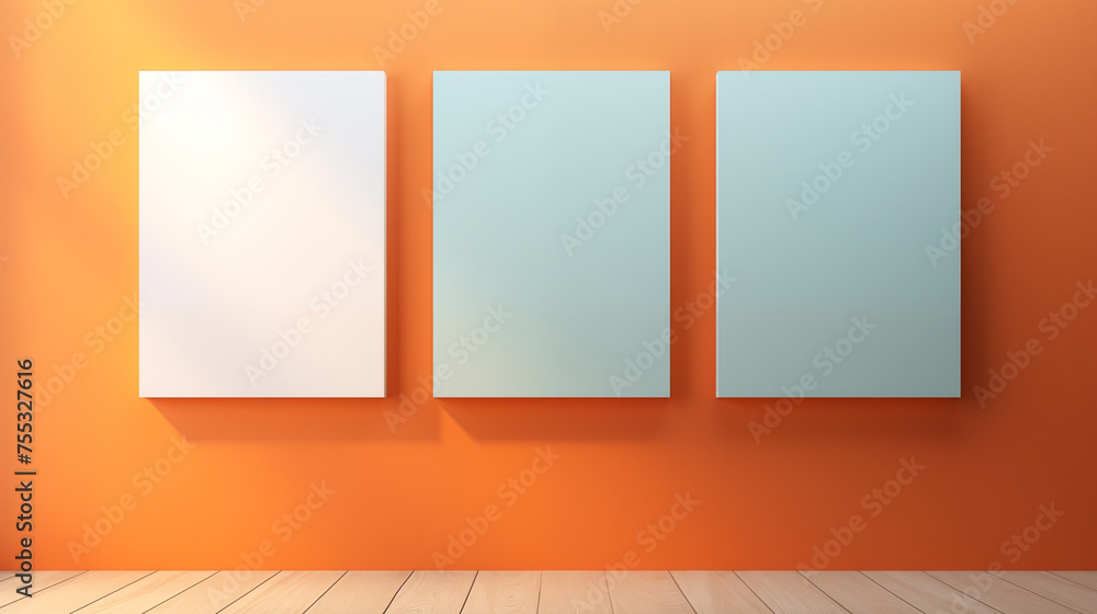 Minimalist Gallery Wall with Blank Canvases
