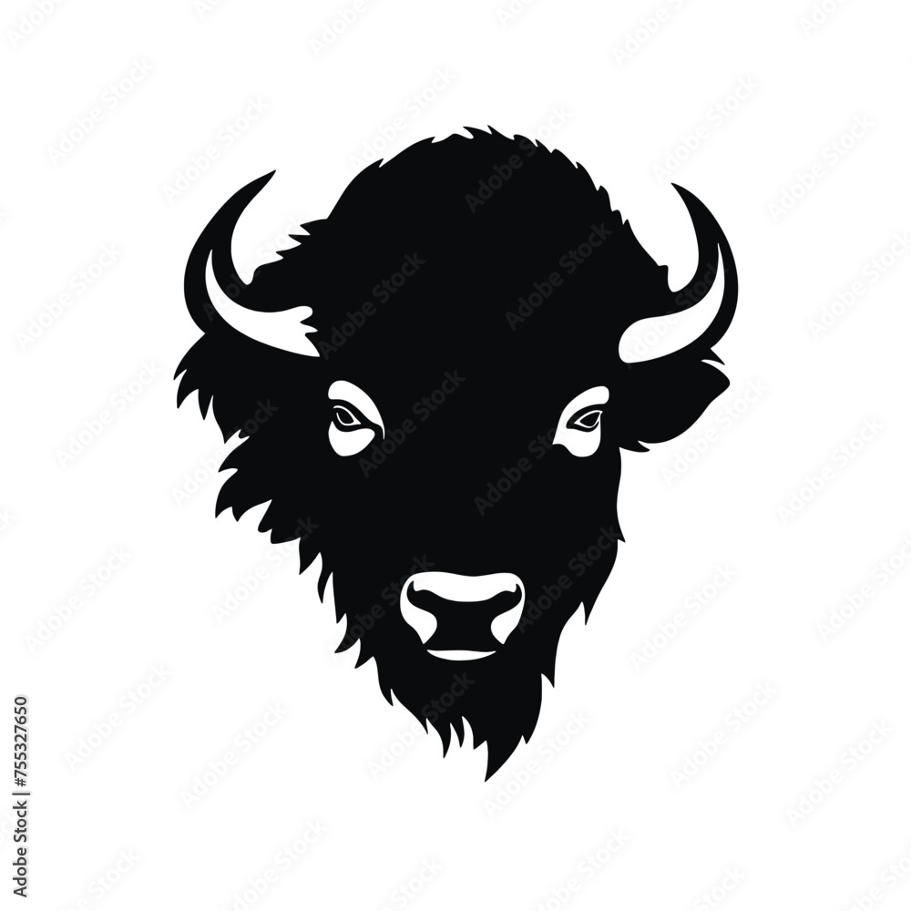 Fototapeta premium Bison Silhouette Vintage Logo Design Emblem Template