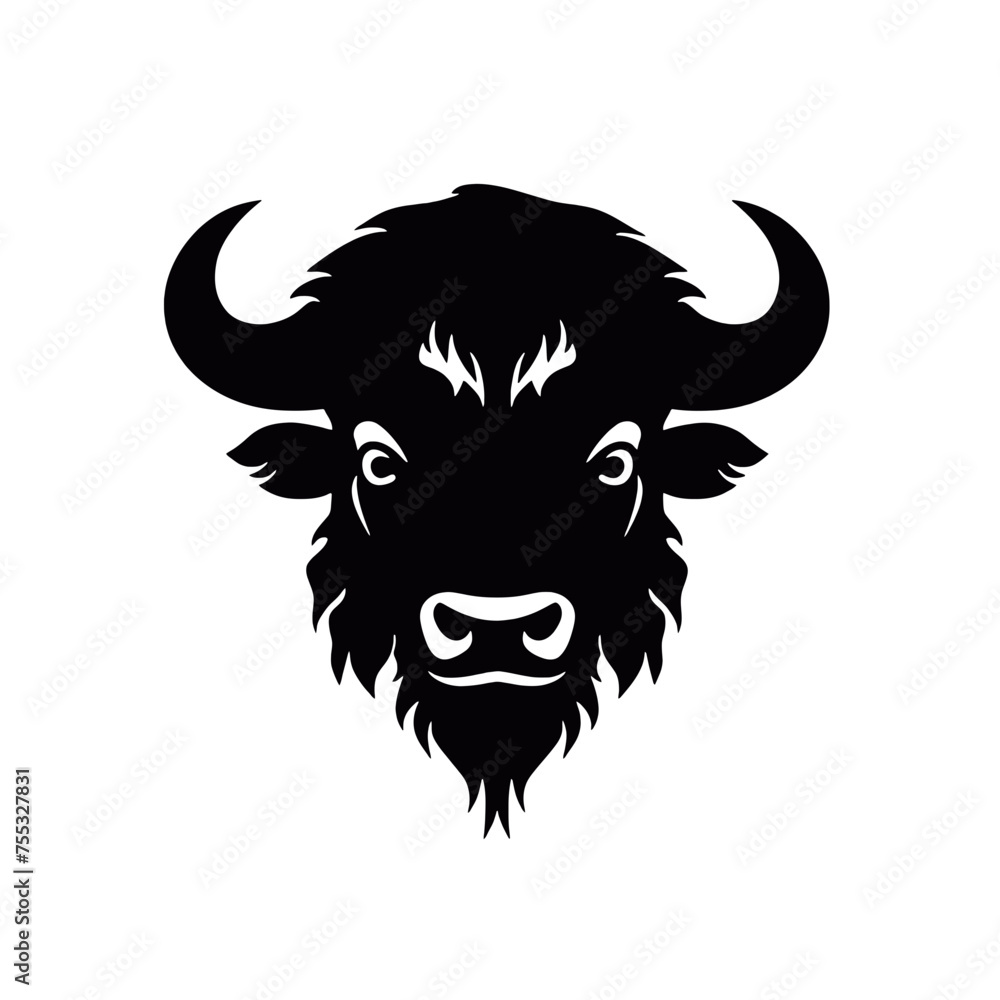 Fototapeta premium Bison Silhouette Vintage Logo Design Emblem Template