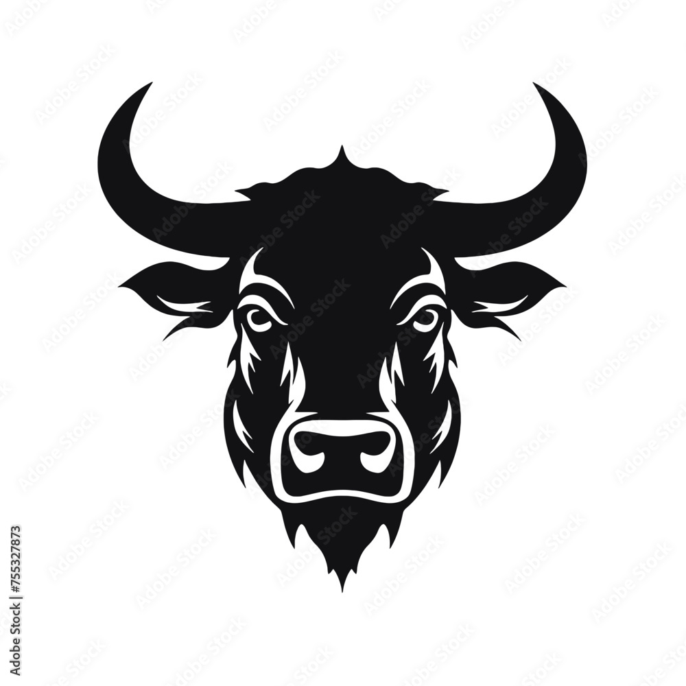 Fototapeta premium cow head with horns