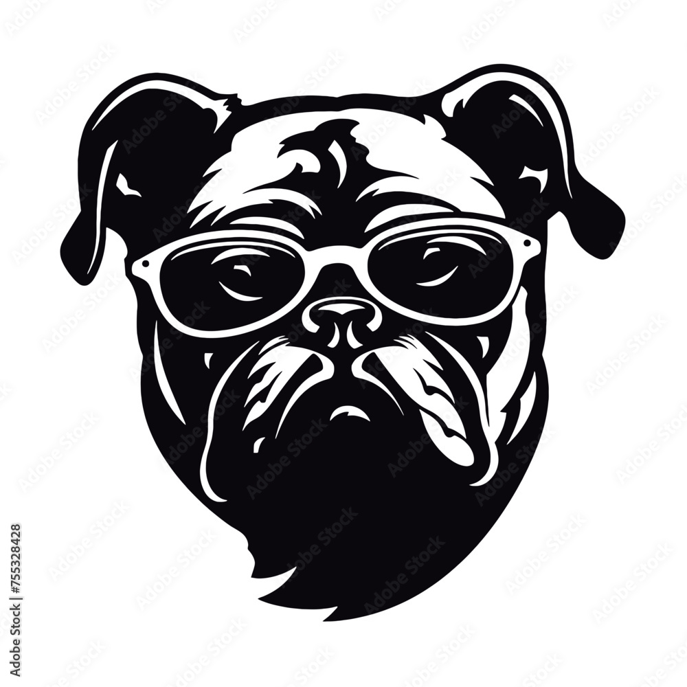 British bulldog mascot emblem illustration