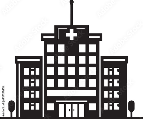 Contemporary Hospital Building Vector Art