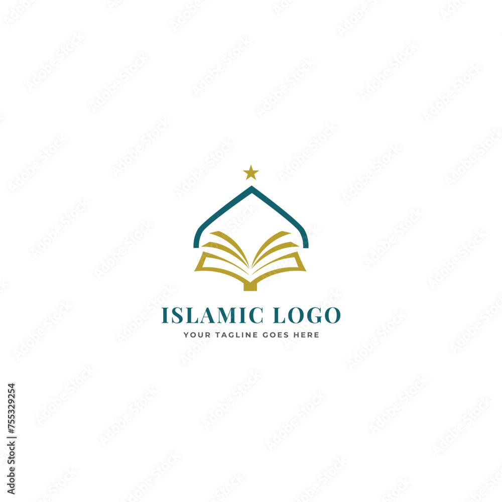 Muslim Learn logo, Islamic learning logo template, Vector illustration