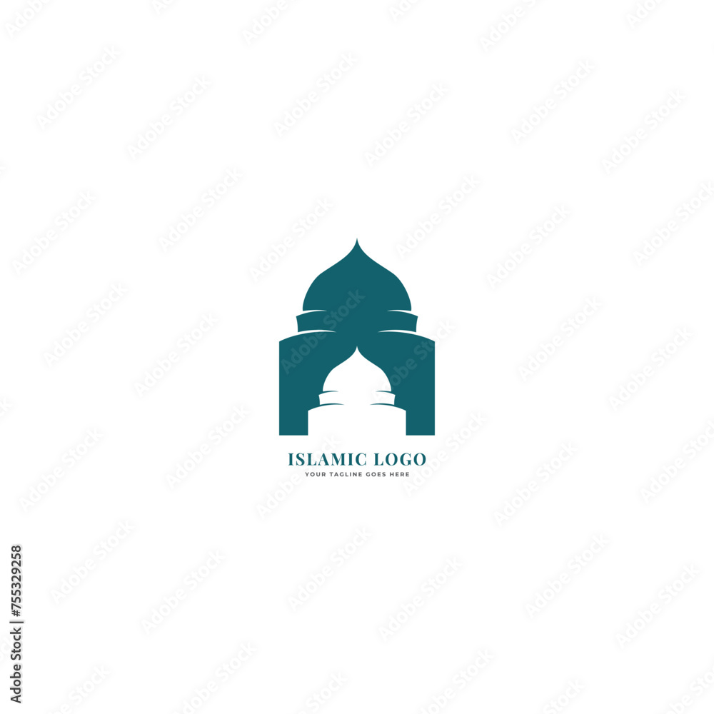 Modern Islamic Mosque And Quran Logo With White Background Vector Template