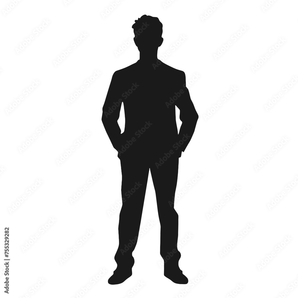 Young business man silhouette vector