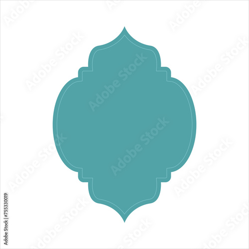 Islamic shape text box title frame border. 