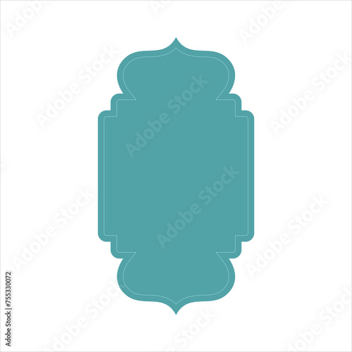 Islamic shape text box title frame border. 