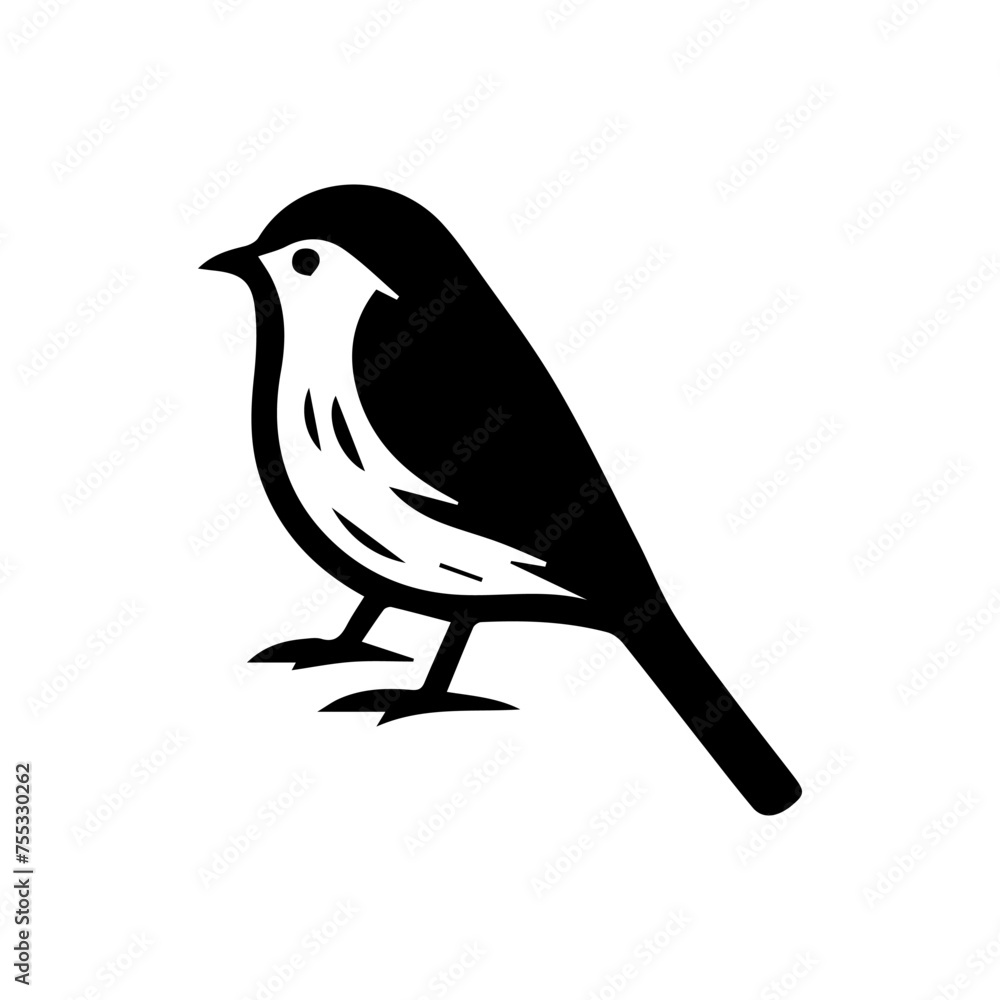 Obraz premium Birds silhouettes on white background, vector illustration
