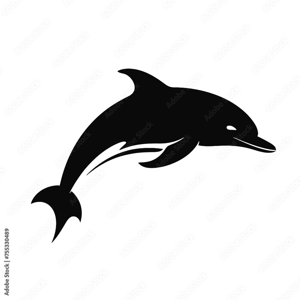 Fototapeta premium dolphin logo icon , Silhouette 