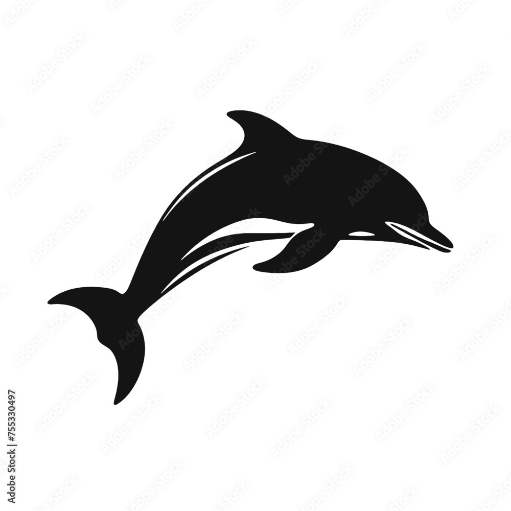 Obraz premium dolphin logo icon , Silhouette 