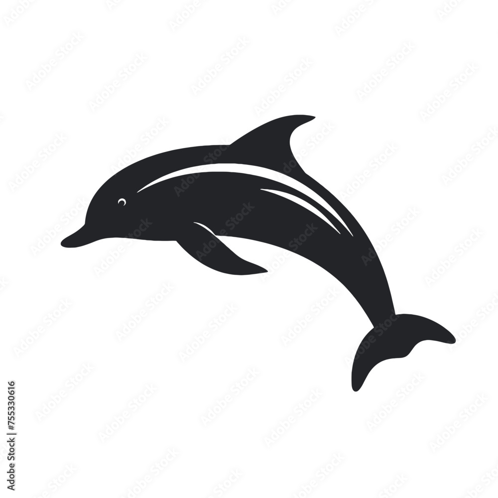 Fototapeta premium dolphin logo icon , Silhouette 