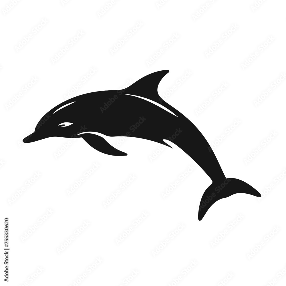 Fototapeta premium dolphin logo icon , Silhouette 