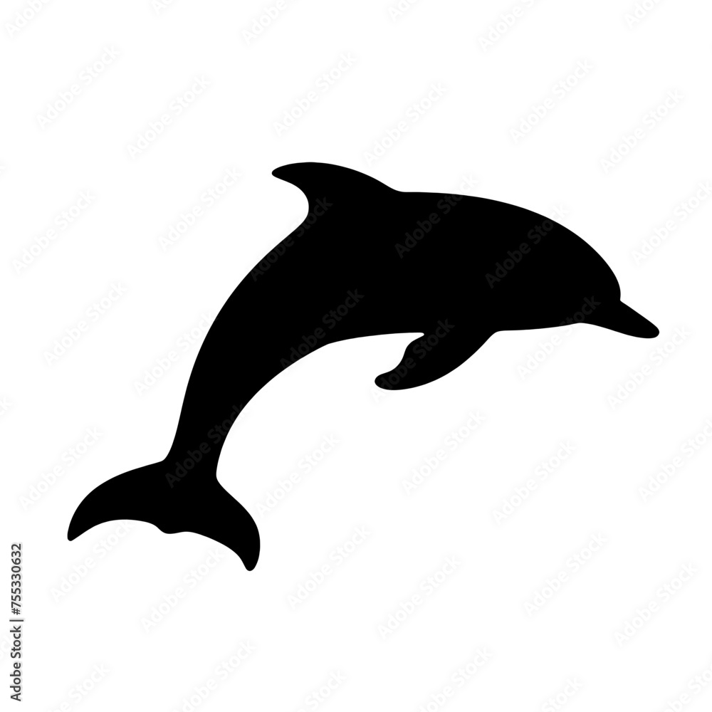 Fototapeta premium dolphin logo icon , Silhouette 