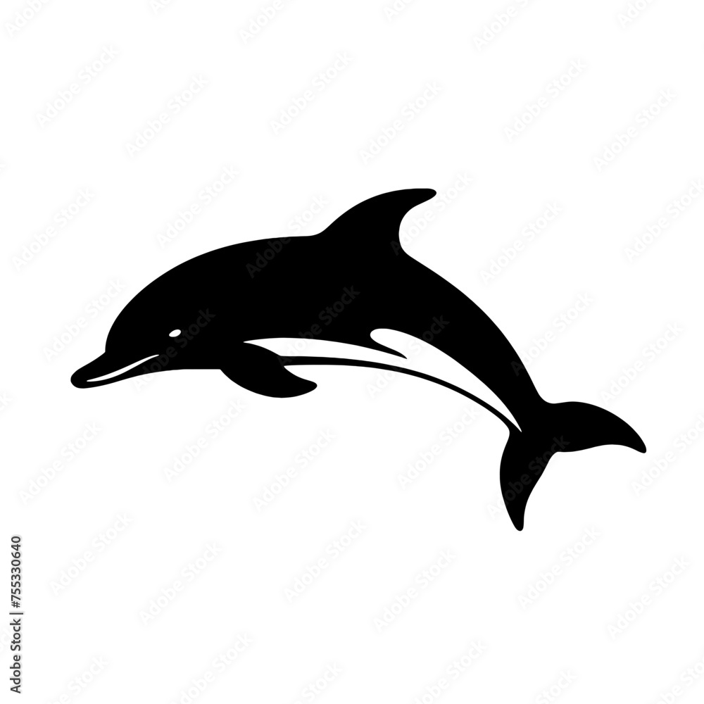 Fototapeta premium dolphin logo icon , Silhouette
