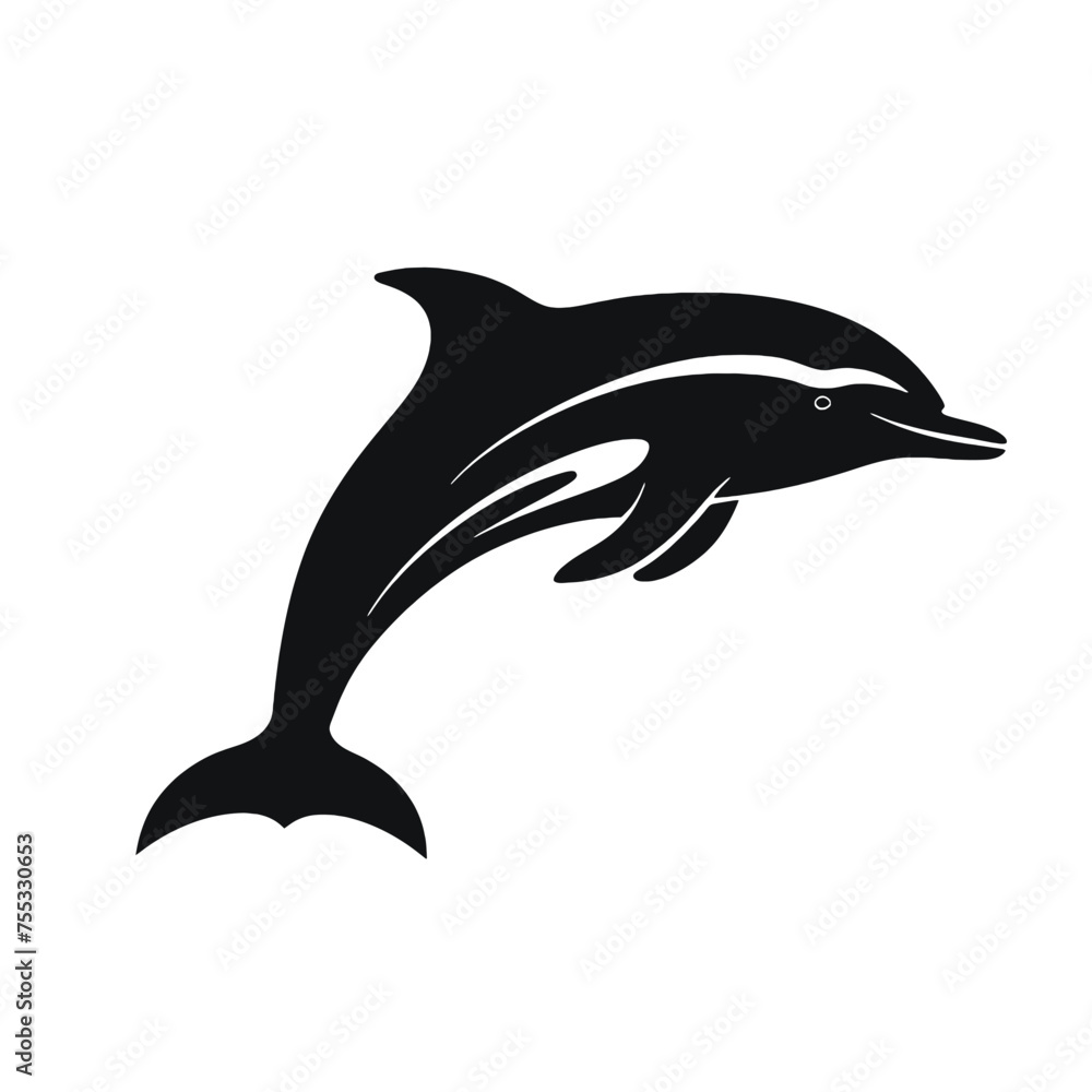 dolphin logo icon , Silhouette dolphin logo icon , Silhouette