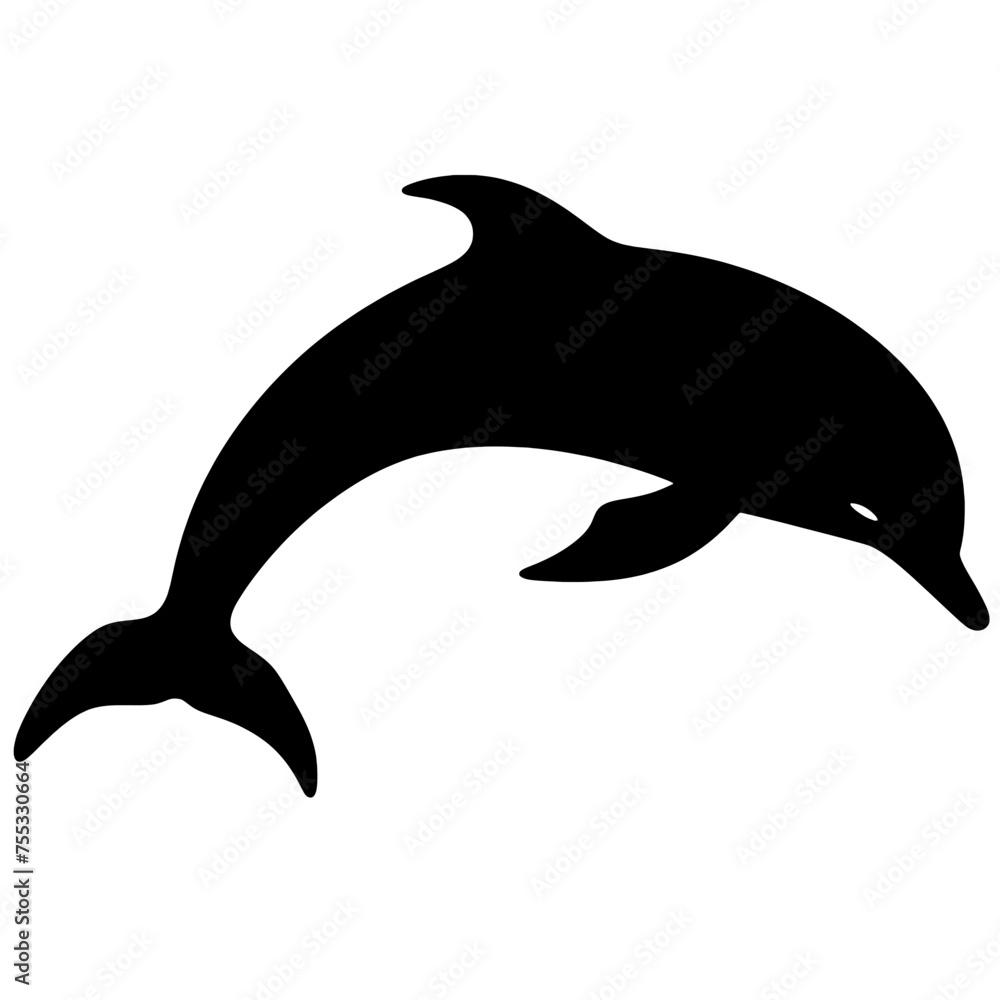 Obraz premium dolphin logo icon , Silhouette