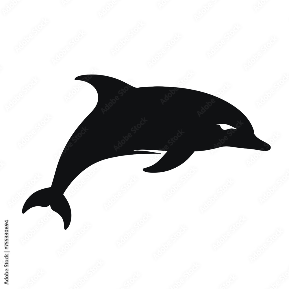 Fototapeta premium dolphin logo icon , Silhouette 