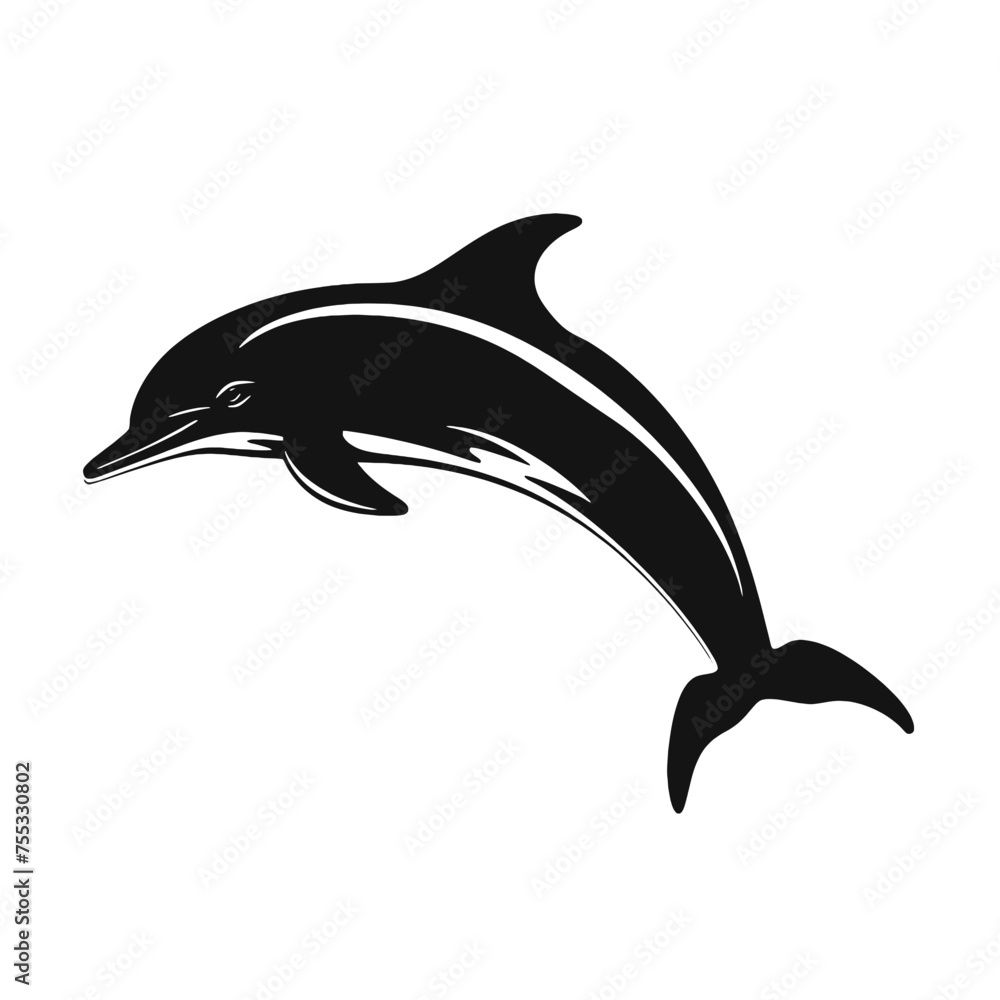 Fototapeta premium dolphin logo icon , Silhouette 