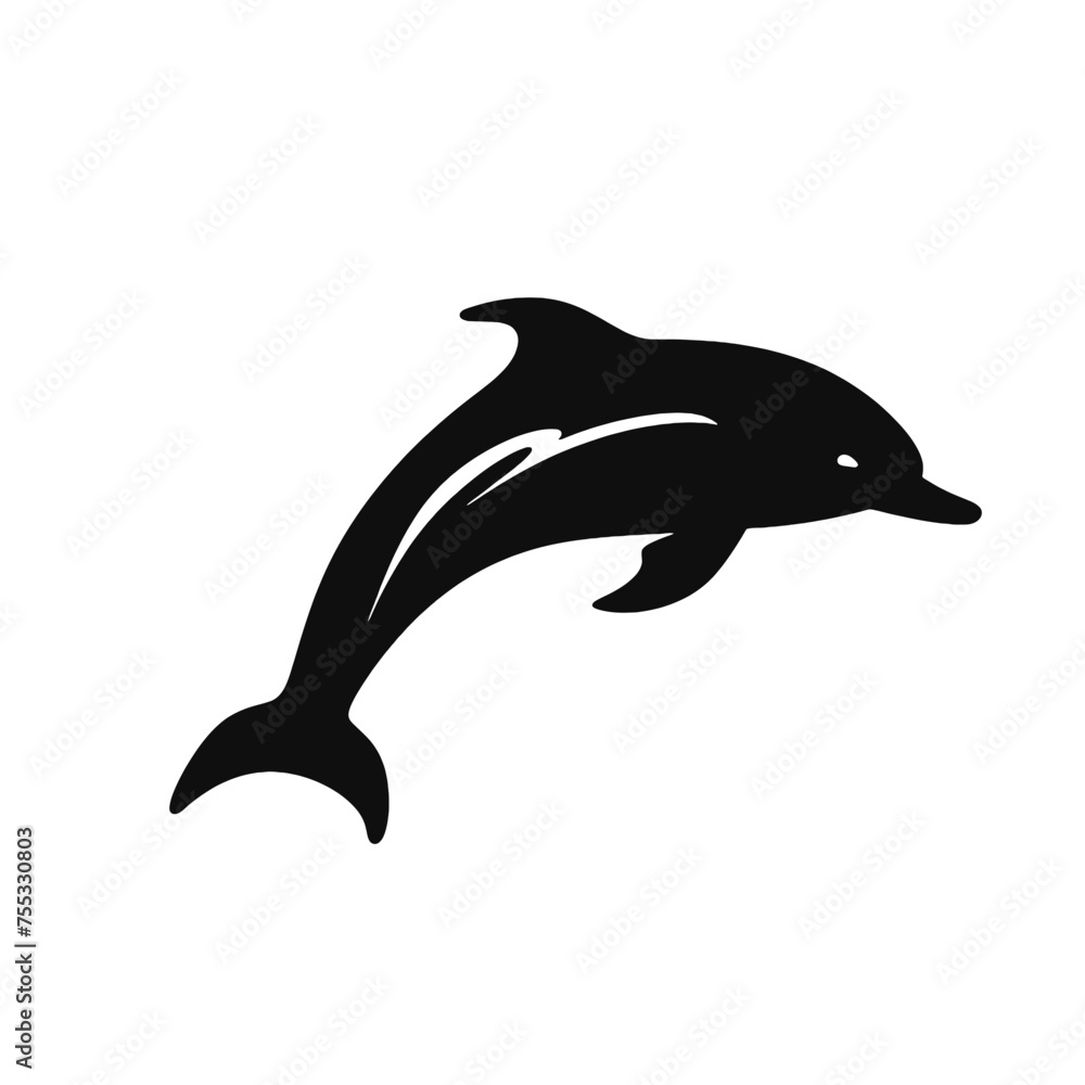 Fototapeta premium dolphin logo icon , Silhouette 