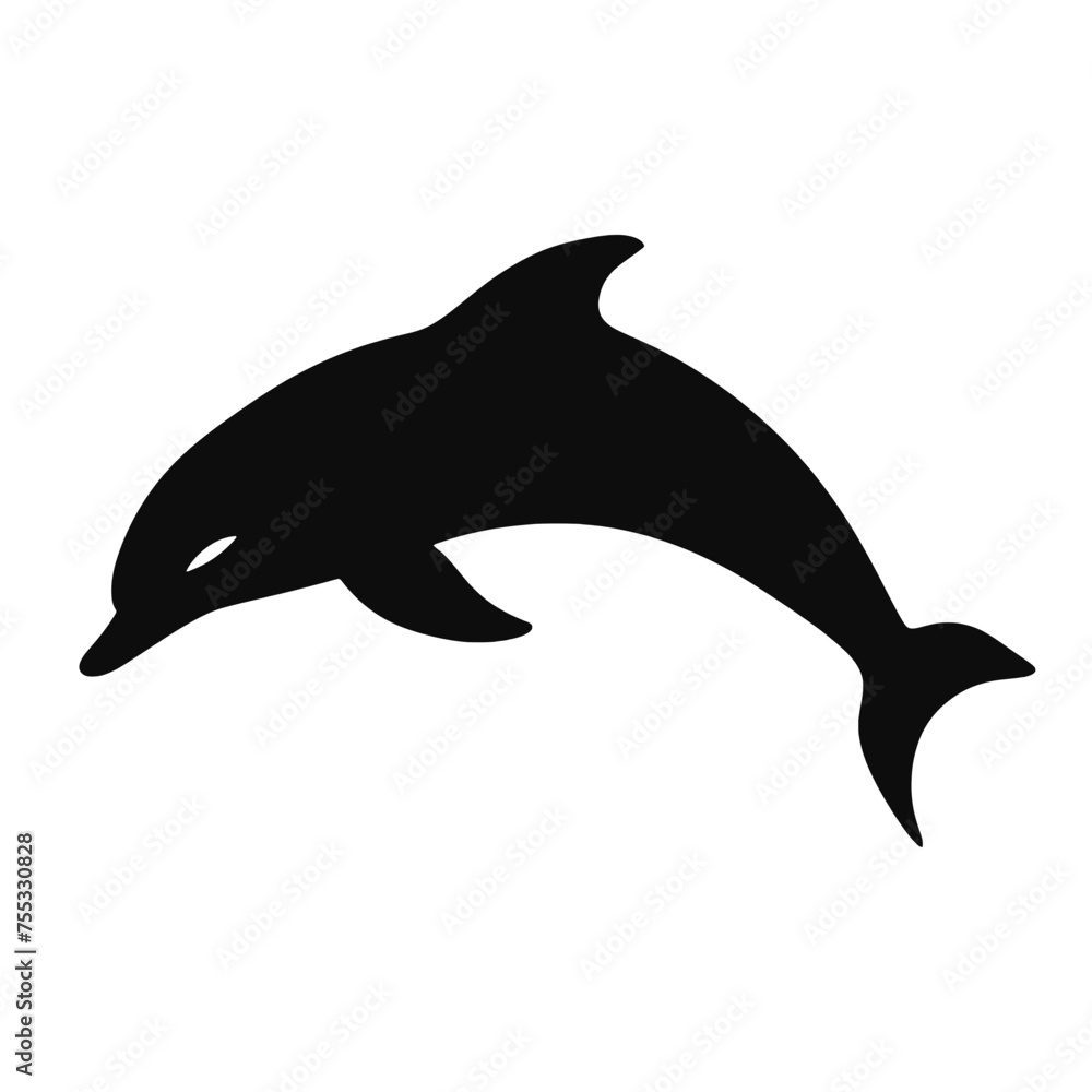 Obraz premium dolphin logo icon , Silhouette 