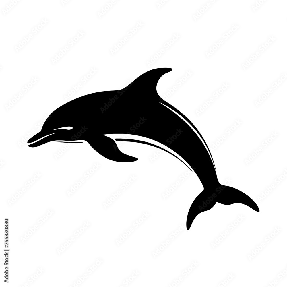 Fototapeta premium dolphin logo icon , Silhouette 