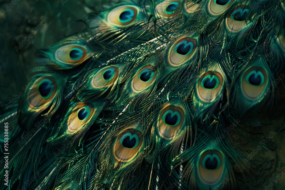 Obraz premium peacock feather close up