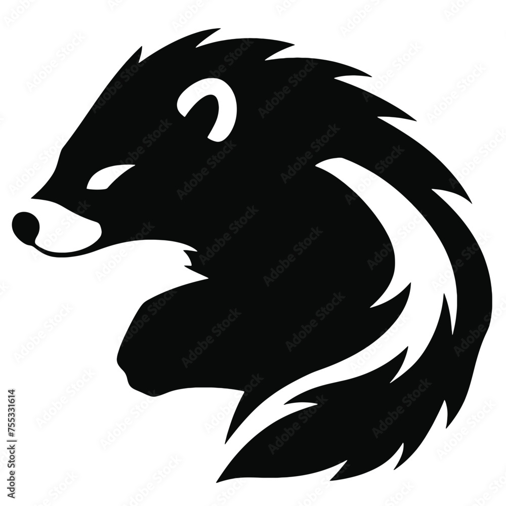 Badger Silhouette logo template Isolated. Brand Identity. Icon Abstract Vector graphic Badger Silhouette logo template Isolated. Brand Identity. Icon Abstract Vector graphic