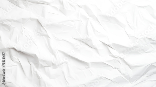 white crumpled paper on texture white and transparent background