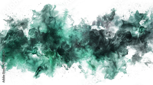 Abstract Green Watercolor Smoke Design
