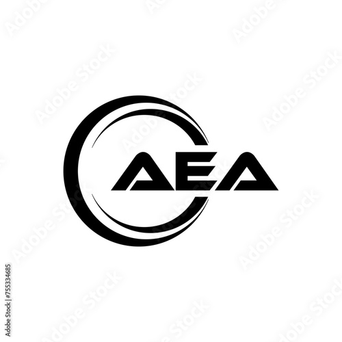 AEA letter logo design in illustration. Vector logo, calligraphy designs for logo, Poster, Invitation, etc. photo
