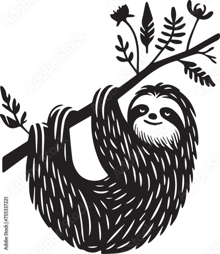 Cute Sloth: Vector Artwork of Adorable Sloth