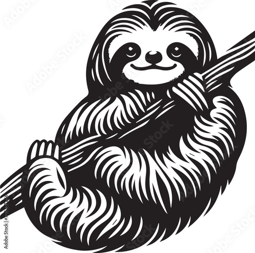 Cute Sloth: Vector Artwork of Adorable Sloth