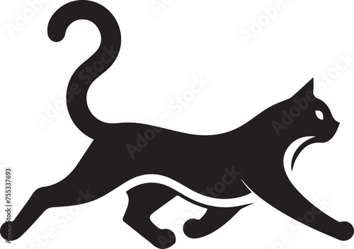 Speedy Kitty  Vector Design Featuring Running Cat