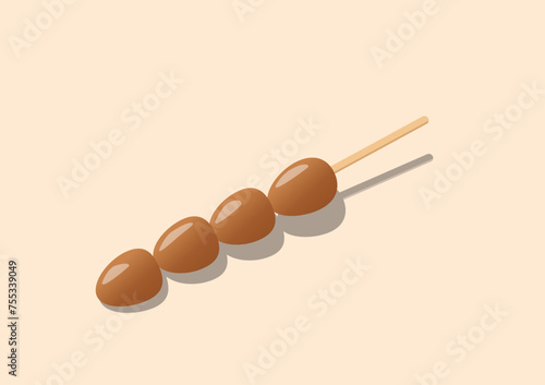 Sweet soy sauce quail egg satay. Food that is often found in "Angkringan" (roadside eating places)