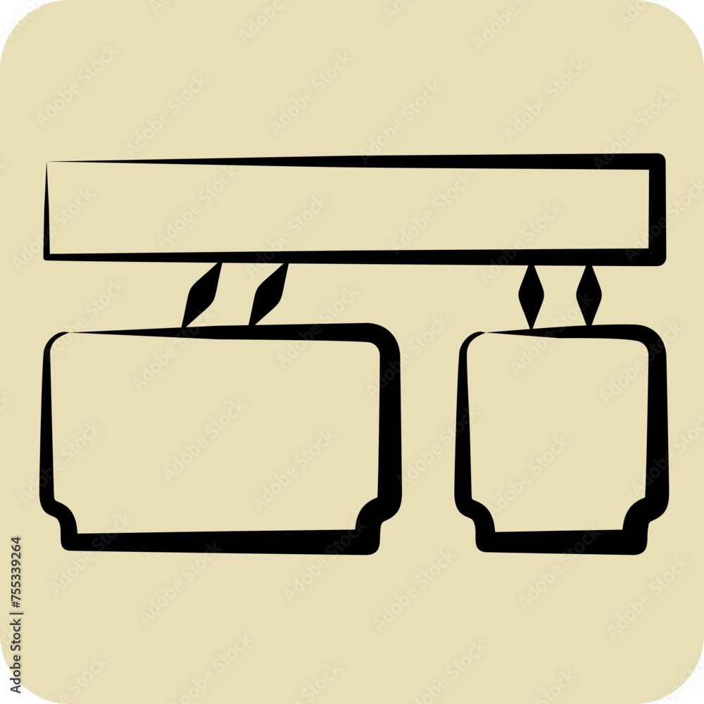 Icon Accelerator Brake Pedal. related to Car Parts symbol. hand drawn style. simple design editable. simple illustration