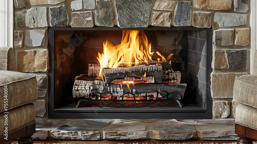 Made of durable materials this insert is designed to fit seamlessly into any existing fireplace. photo