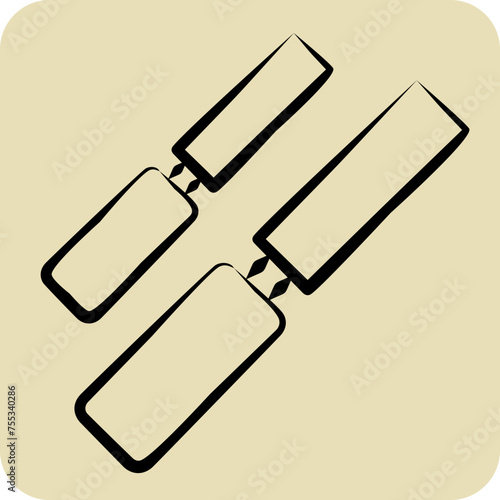 Icon Wood Chisel. related to Carpentry symbol. hand drawn style. simple design editable. simple illustration