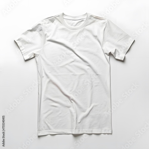 Clean and simple image featuring a white color t-shirt with empty space for designs or text.