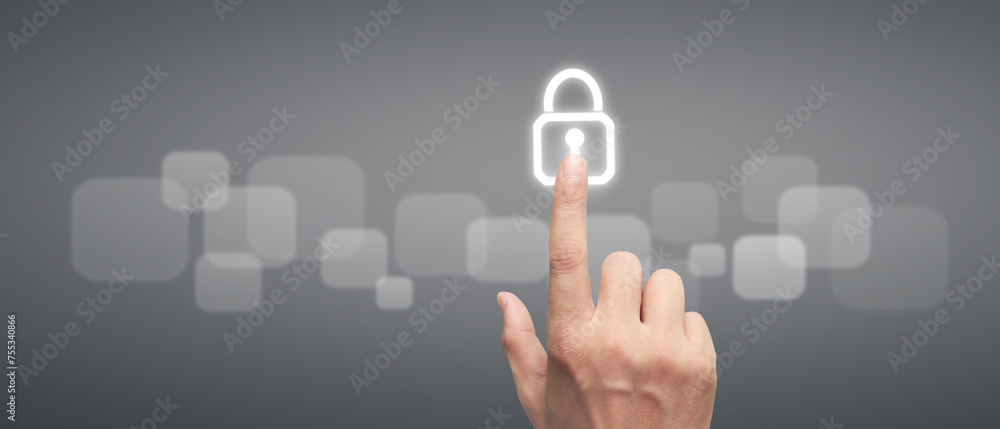 Hand pushing on touch screen interface Hand pushing on touch screen interface