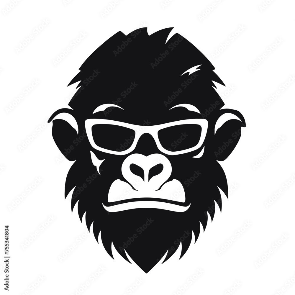 Monkey head with sunglasses Monkey head with sunglasses