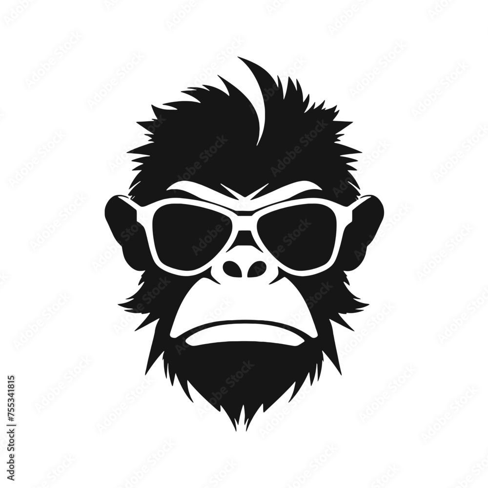 Monkey head with sunglasses Monkey head with sunglasses
