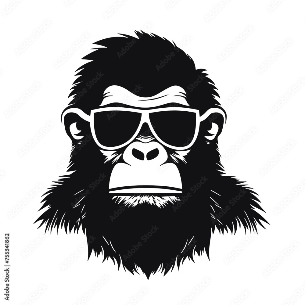 Monkey head with sunglasses Monkey head with sunglasses