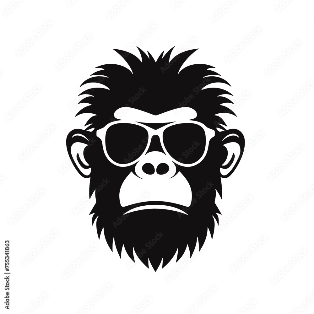 Monkey   head with sunglasses