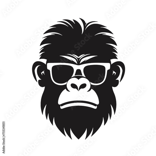 Monkey   head with sunglasses
