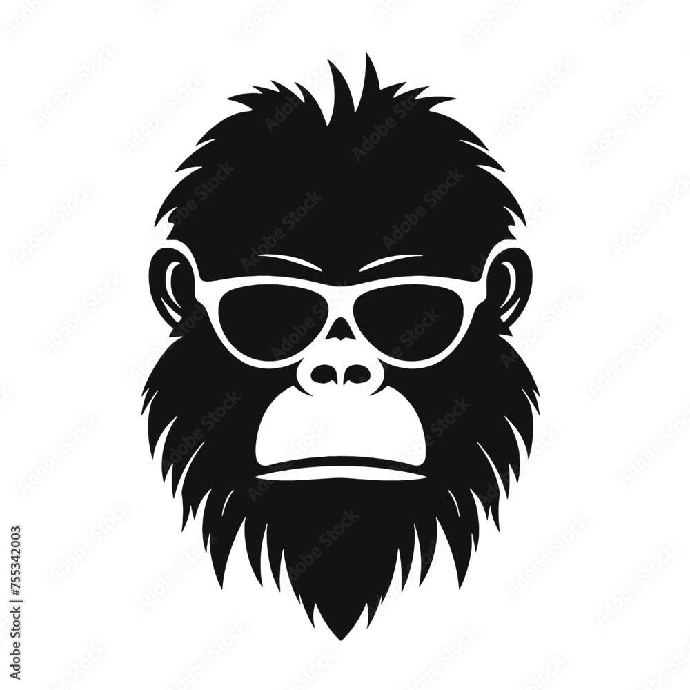 Monkey   head with sunglasses