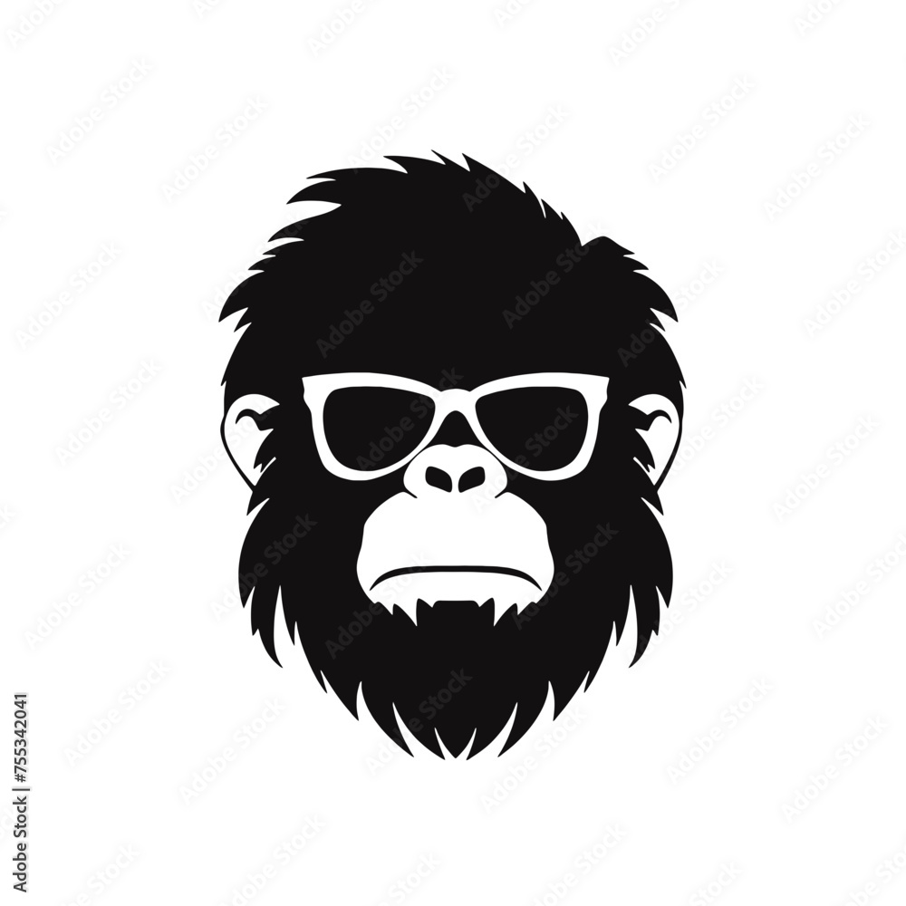 Monkey head with sunglasses Monkey head with sunglasses